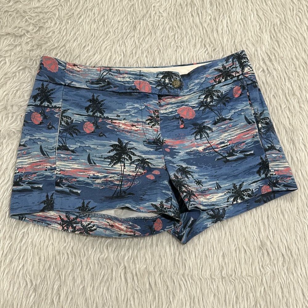 J crew beach tropical stretch shorts size 2